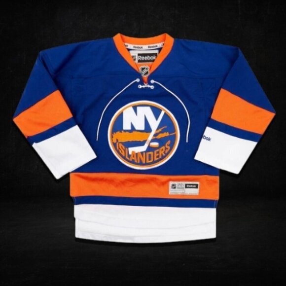 Reebok Iconic New York Islanders Jersey Lace up Breathable Blue Orange W L NWOT - Picture 1 of 6
